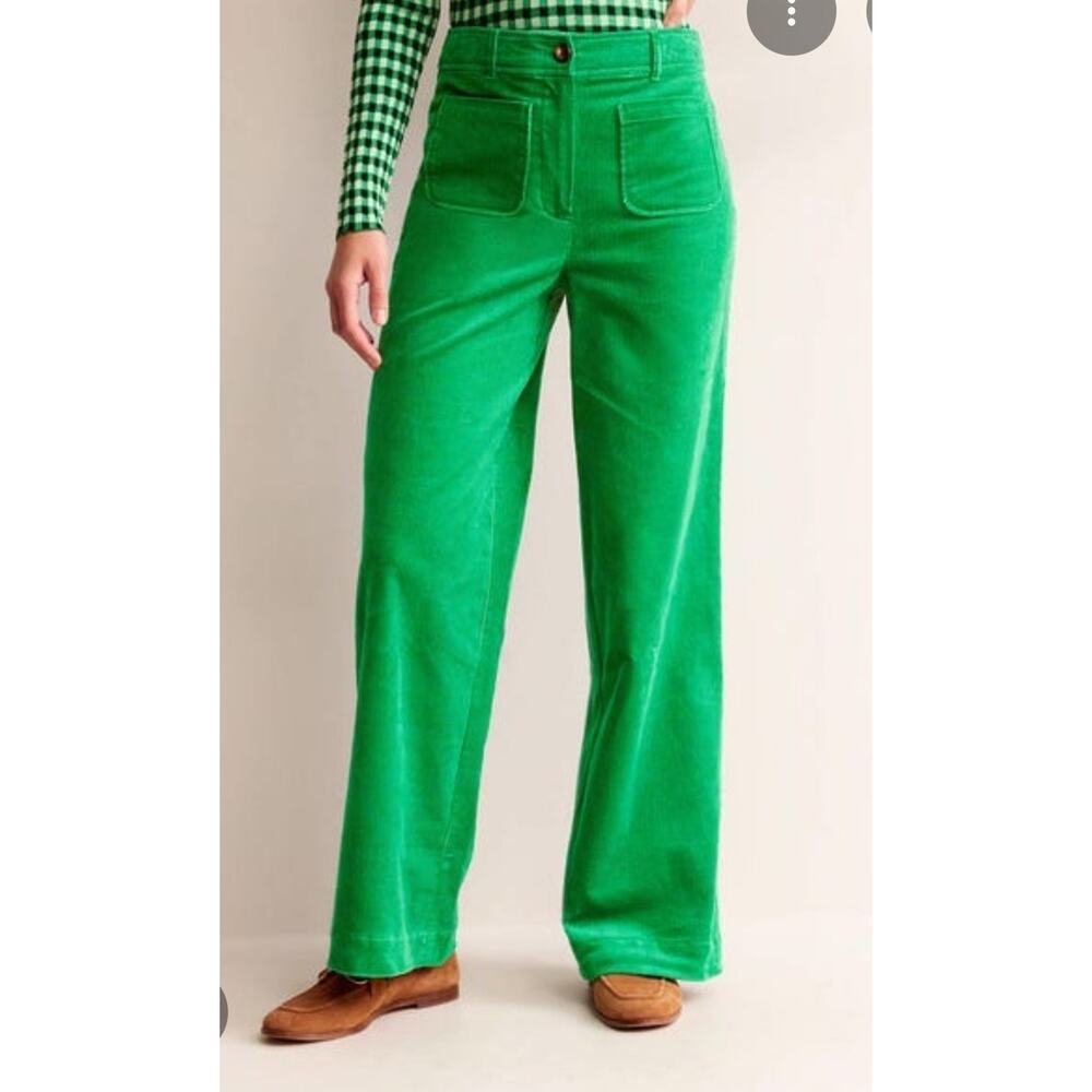 Boden Bright Green Straight-Leg Corduroy Pants